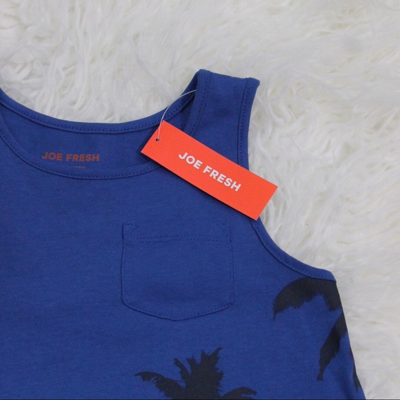 NWT Girls Joe Fresh Blue Graphic Pocket Tank Dress - Picture 3 of 6